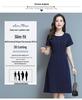 Loose Plus Size Summer Fashion Dress for Middle-Aged & Elderly Women - Solid Color, Mid-Length, Short Sleeves