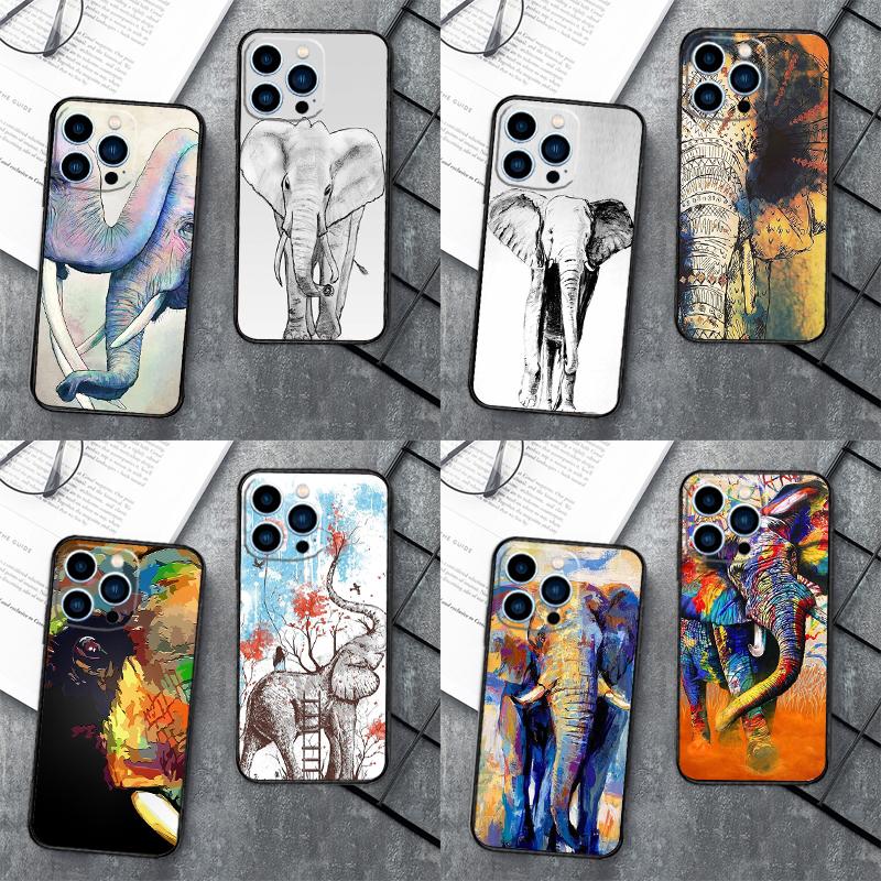 Elephant Theme Print Cover For Xiaomi Redmi Note 13 9 10 11 12 14 Pro 10S 11S 12S Case For Redmi 12C 13C 14C 10C