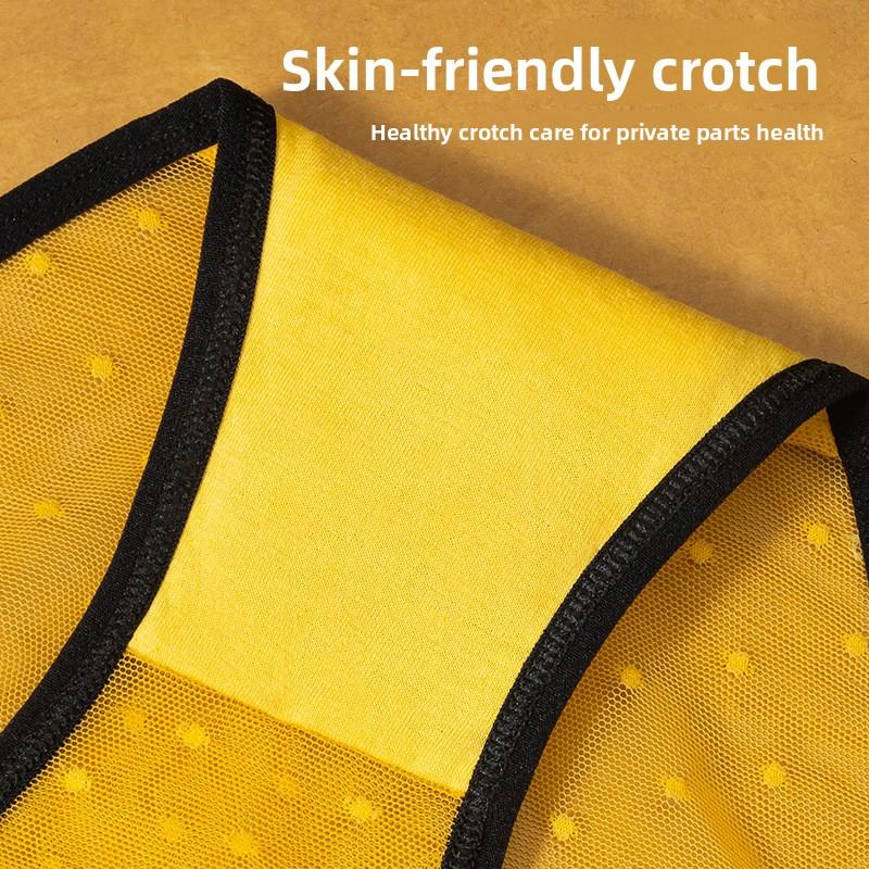 Ladies Summer New Style Pure Desire Lace Mesh Bow Pure Cotton Crotch Low Waist Triangle Briefs