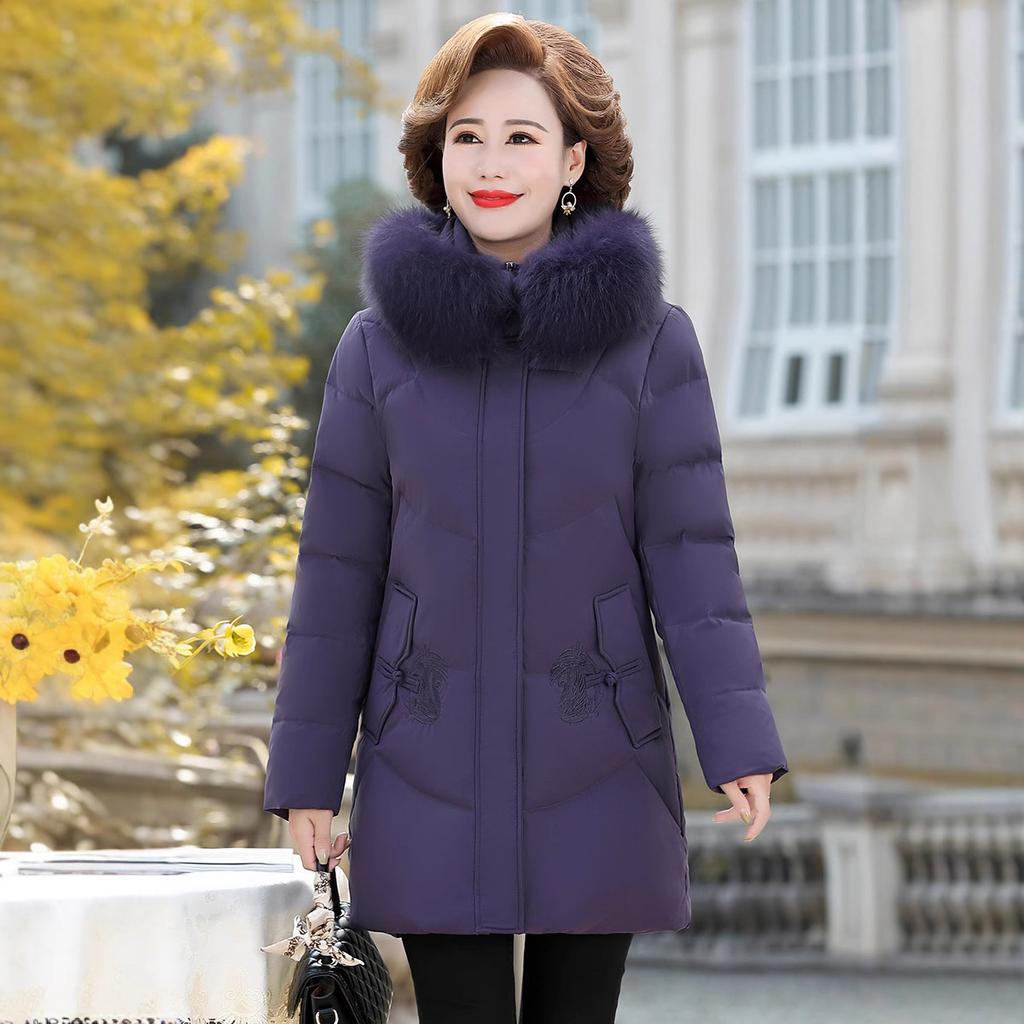 New Mother Down Jacket Women's Medium and Long Thickened Middle-aged and Elderly Casual Down