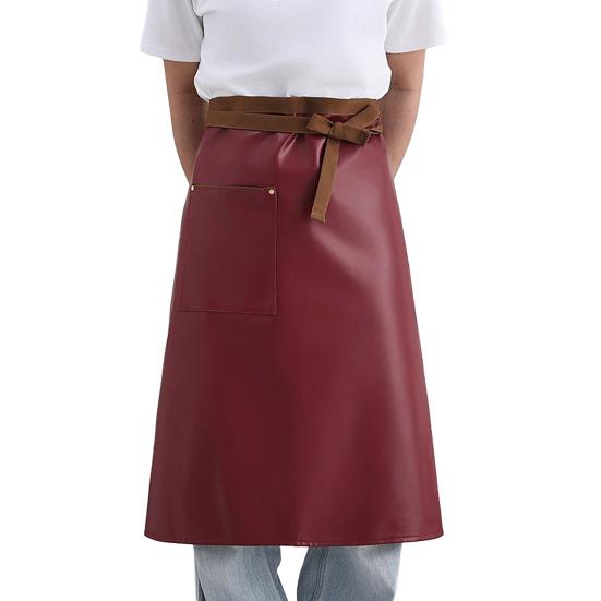 

Yousheng Faux Leather Half Apron for Men Women Waterproof Oil Resistant Cooking Apron with Adjustable Waist Strap Kitchen Fashion Accessory красный