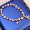 Freshwater Pearl New Mixed-color Floral Bracelet, a Delicate and Fresh Jewelry Piece for Women, Featuring an Elastic Cord