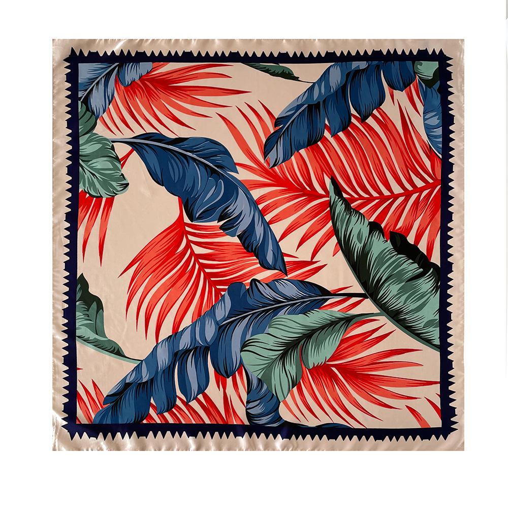 90cm Headscarf for Women – New Arrival: Colourful Printed Silk Scarf, Trendy and Versatile Shawl, Rayon Square Scarf