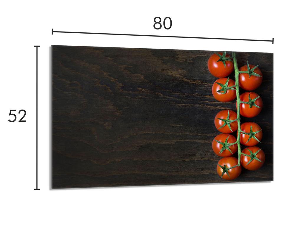 Szklana płyta ochronna na kuchenkę 80x52 Pomidor
