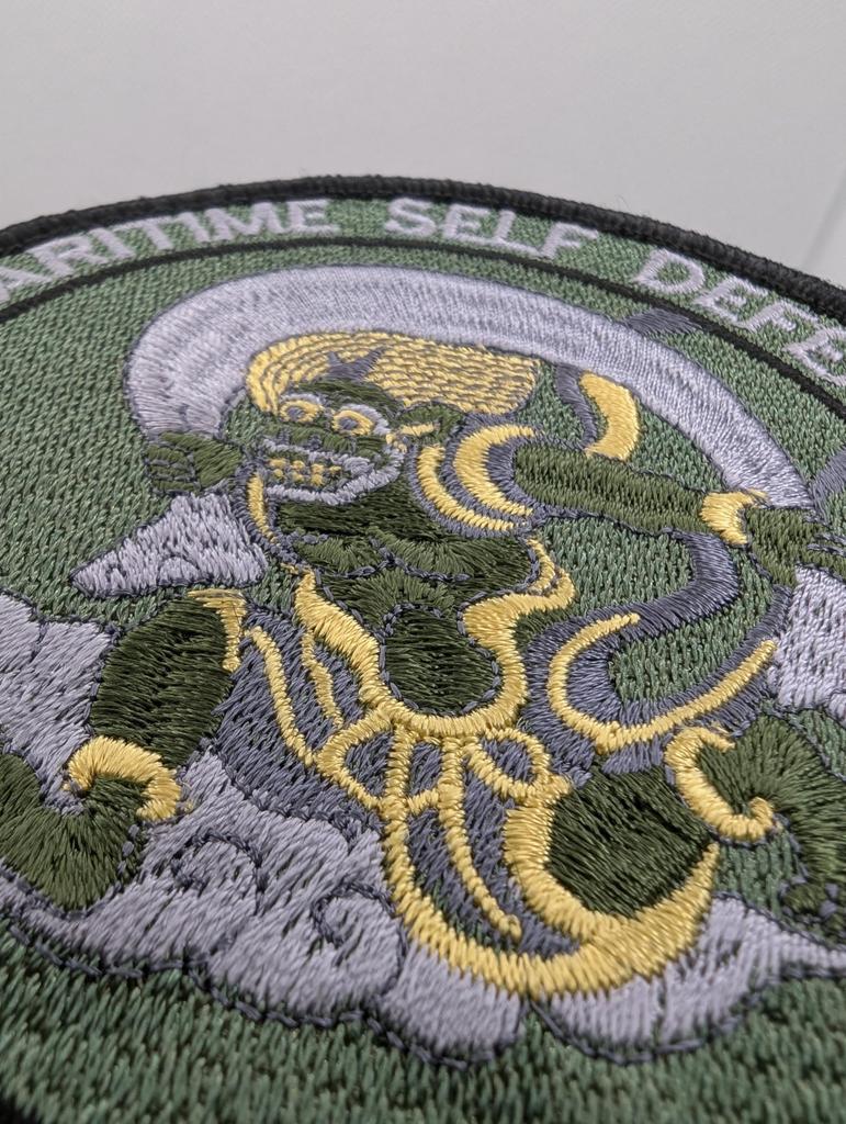 Force Goods Patch Maritime Force Embroidered Velcro Japanese Style Japanese Pattern WPLCAC Drab Self-Defense (LCAC Fujin) Self-Defense (Olive