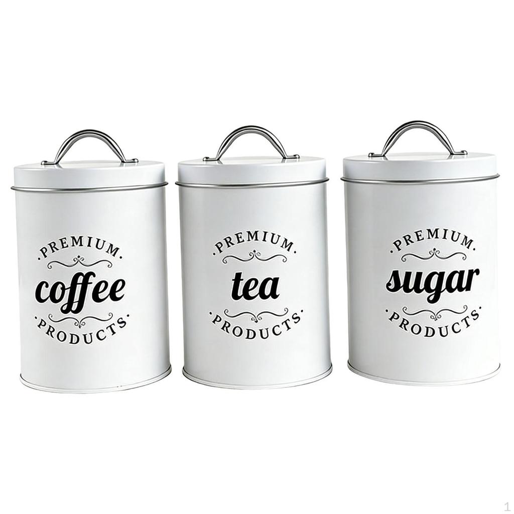 Coffee Tea Sugar Container Food Storage Jar Flour Kitchen with Lids Gadget Dining Room