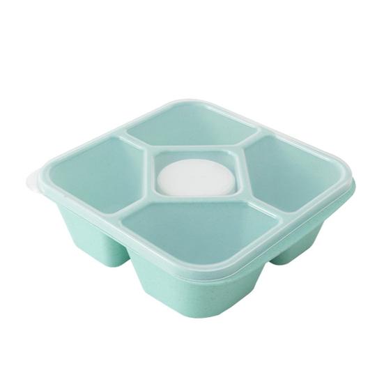 Stor Snackboksbeholder med Lokk 5-Rom Delt Serveringsbrett Innebygde Dippbeholdere BPA-fri Matbeholder for Snacks Frukt Nøtter