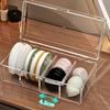 Clear Acrylic Powder Puff Layered Storage Box Dressing Table Cosmetic Powder Puff Finishing Grid Box Desktop Drawer Storage Box