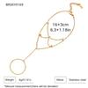 New geometric multi-layer opal micro-inlaid 18K gold stainless steel finger bracelet versatile bridesmaids beach jewelry