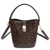 Niche Design Leopard Print Bucket Bag Women's 2025 New Retro Fashion Portable Commuter Bag Fashion Shoulder Messenger Bag