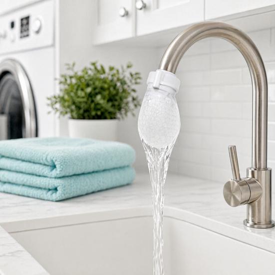 yangyizhi 200Pcs Faucet Filter Cotton Bag with Straps, Water Strainer Tap Cover for Kitchen Sink, Sock Rust, Sediment and Dirt Removal