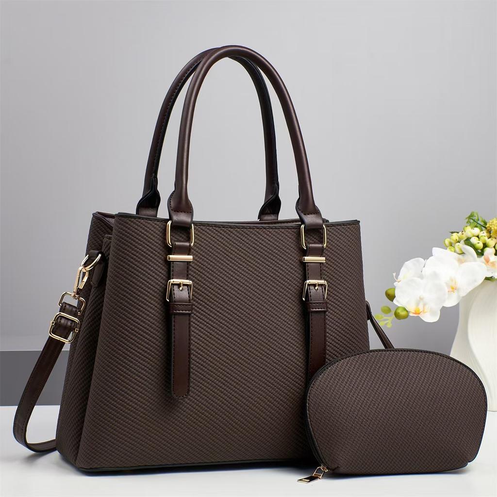 New High Appearance Level Handbag Multi-layer Large Capacity Handbag Canvas Texture Fashion Shoulder Bag Crossbody Bag