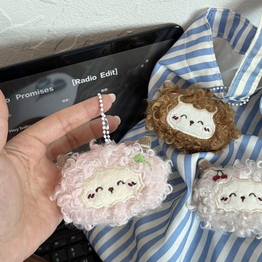 Soft Curly Haired Lamb Pendant Lightweight Sheep Pendant Bag Charm Plush Sheep Keychain  Teen Girl