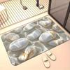 Rendering Flower Toilet Decorative Floor Mat Absorbent Bathroom Floor Mat Diatom Mud Floor Mat Absorbent Floor Mat Toilet