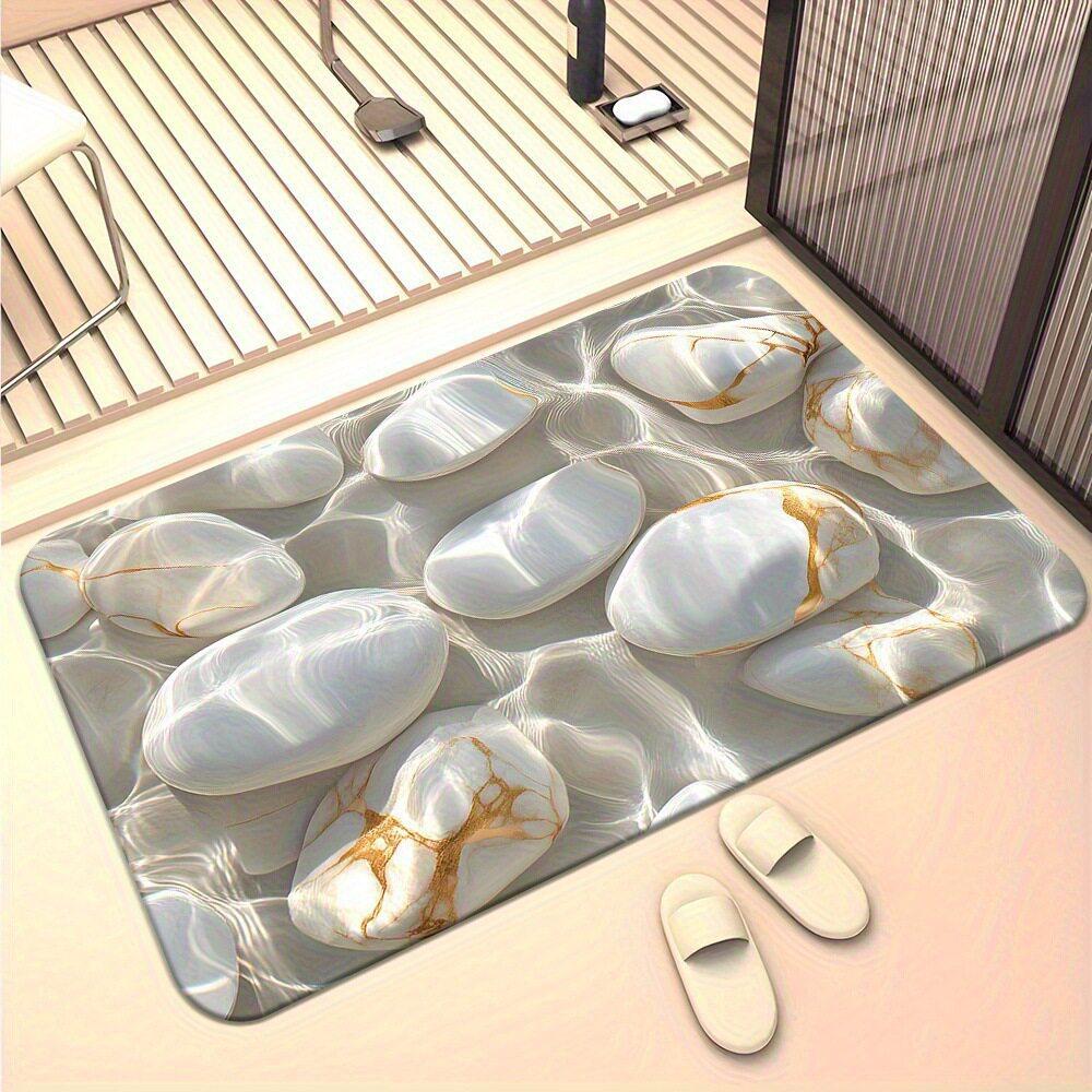 Rendering Flower Toilet Decorative Floor Mat Absorbent Bathroom Floor Mat Diatom Mud Floor Mat Absorbent Floor Mat Toilet