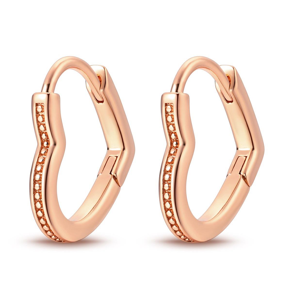 Premium Temperament Simple Heart-Shaped Star K Gold K Earrings Earrings Copper Silver Plating