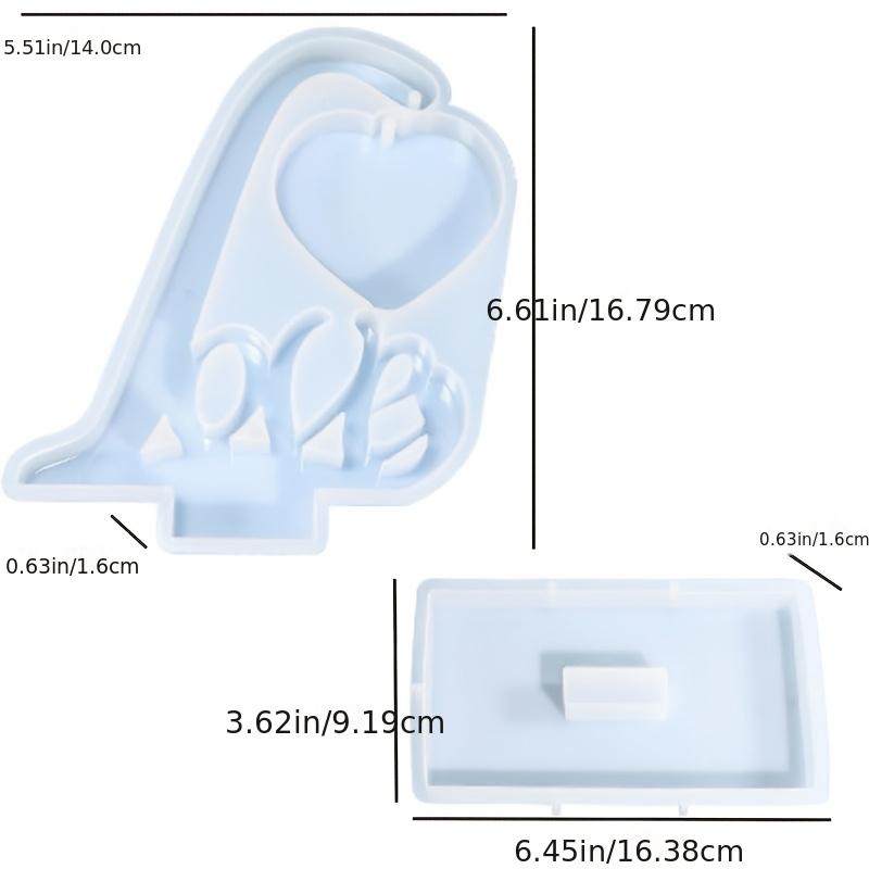 Large Picture Frame Resin Molds, Silicone Molds for Epoxy Resin, Heart and Stand Epoxy Casting Mold for DIY Photo Frame Art Craft Home Decor Wedding