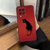 Black Cat Face Kitty Case For Samsung Galaxy M12 M22 M32 M52 M13 M23 M33 M53 M20 M21 M31 M51 M14 M34 M54 M30s