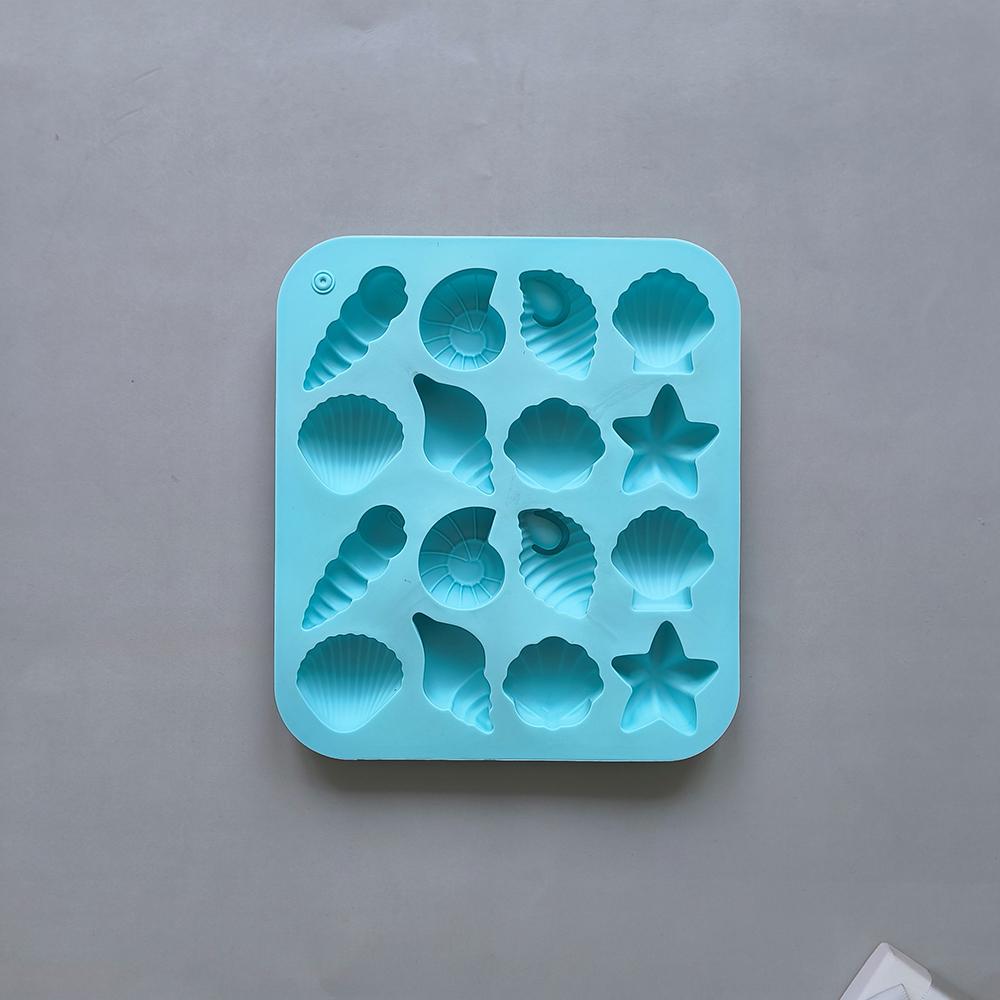 

16-гнездная форма для ракушек, морских звезд и других форм, силиконовые формы для конфет, пудинга, льда, шоколадного торта