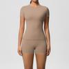Spot double-sided abraded solid color tight high elastic shorts sports suit running fitness yoga suit women