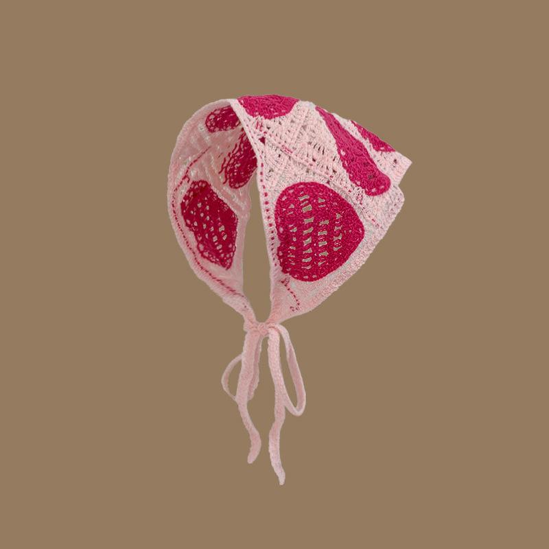 Headscarf Hat Pastoral Style Triangle Headband For Women Girls Handmade Crochet Headband Little Flower Headscarf