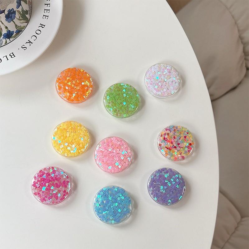 Colorful Sequin Phone Airbag Holder Adhesive Small Fresh Women's Ring Gift Party Company Logo Printing
