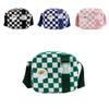 Vintage Chessboard Pattern Kids Shoulder Bag With Expandable Lightweight Nylon For Daily Use