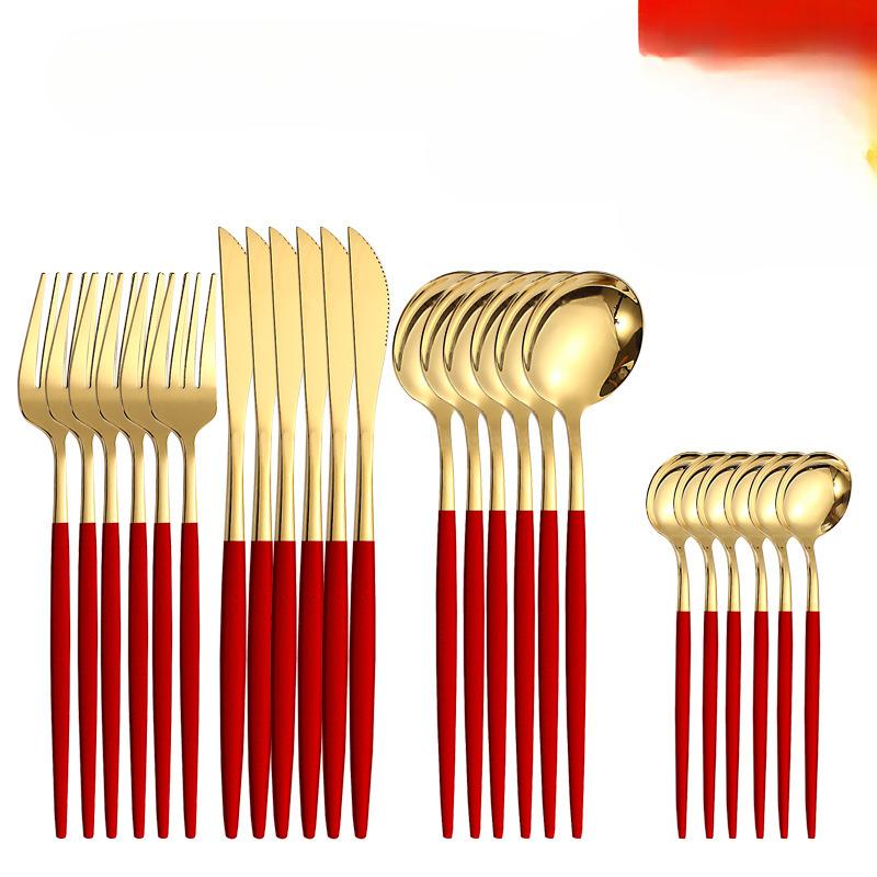 

Столовые приборы из нержавеющей стали, 24 предмета, столовые приборы в западном стиле, подарочный набор десертных ложек 29.5*9.5*7.5 розовый/золотой