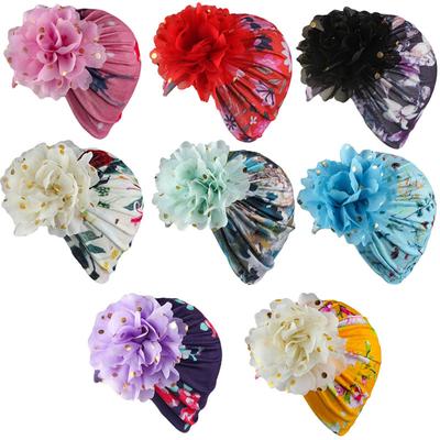 Schöne glänzende Blume Baby Hut Turban weiche Baumwolle Neugeborenen Baby Jungen Mädchen Hut Kappe Beanies Kleinkind Kinder Kappe Headwrap