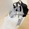 #Back Lace Splicing Beautiful Back Sling Slim and Thin Bra Free Fixed Cup Outer Wear Versatile Vest Women