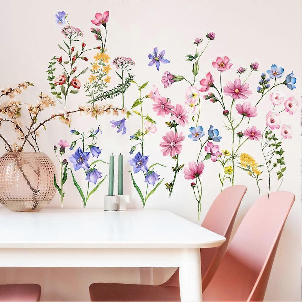Beautiful Flower Wall Stickers Home Decoration DIY PVC Glass Electrostatic Stickers Home Bathroom Window