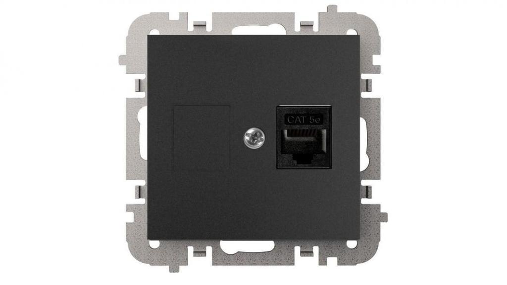Santra Gniazdo 1Xkomputerowe Rj45 Bez Ramki Podtynkowe Czarny 4148-19