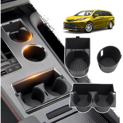 3PCS Center Console Cup Holder Ert For -2025 Toyota Sienna,2025 Upgraded Organizer Cup Holder For Toyota Sienna Interior Accessories