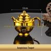 Gouden Serie Plastic Fruitschaal & Offer Set: Keramieklook met Offerbord, Kopje, Kom, Wijnkan, Theepot en Eetstokjes.