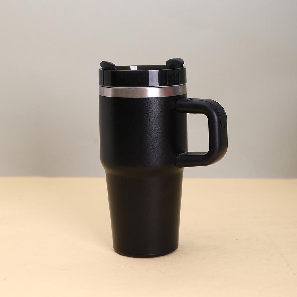 Tazza da auto in acciaio inossidabile da 20 oz con manico e cannuccia, Raffreddatore di ghiaccio termoisolato per bambini