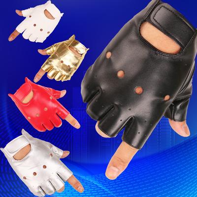Dance Half Finger Gloves for Men Half Finger Fitness All Seasons Breathable Soft Comfortable and Fashionable Korean Version Dance Gloves