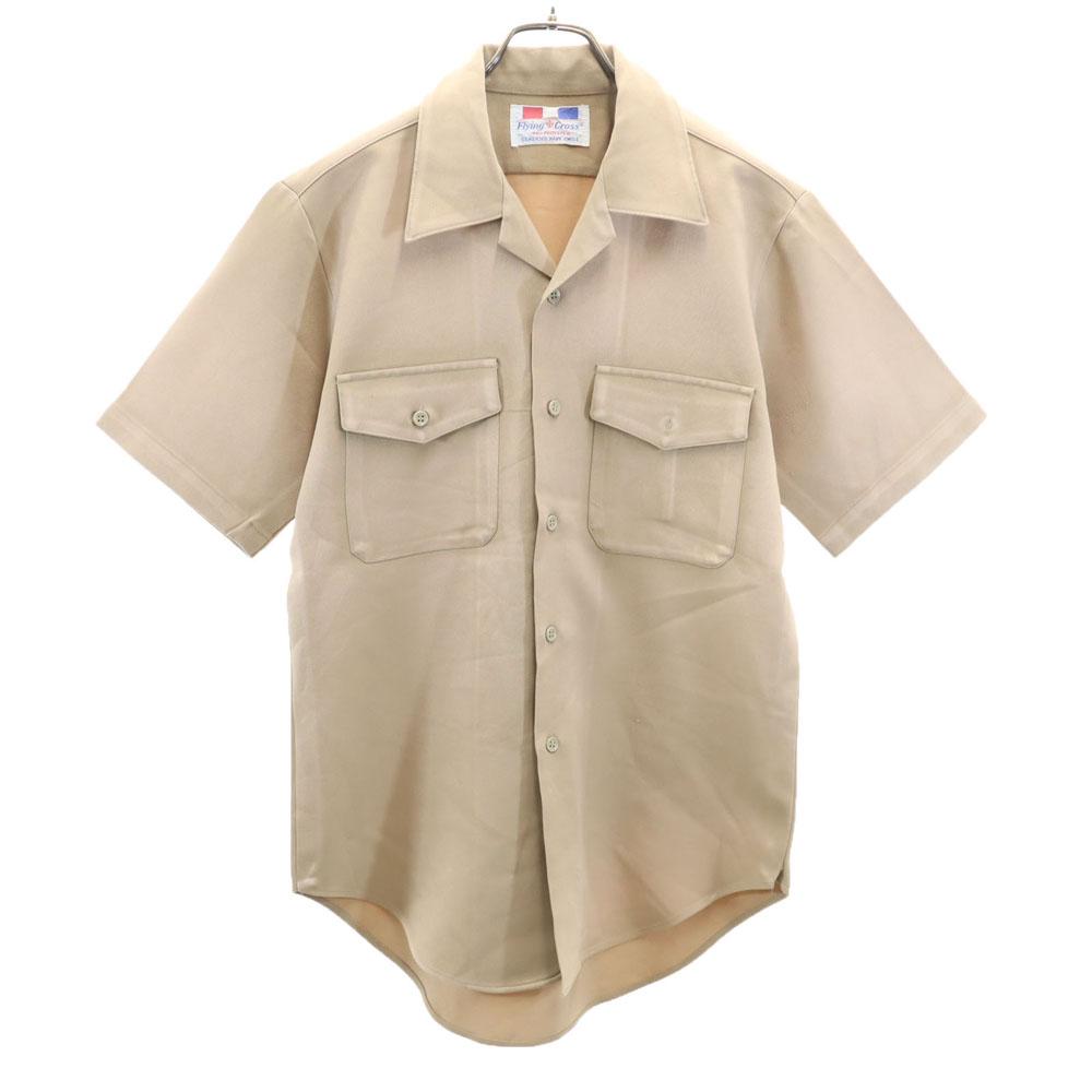 

Flying Cross 70s vintage Short sleeve Poly shirt beige military Men s Used