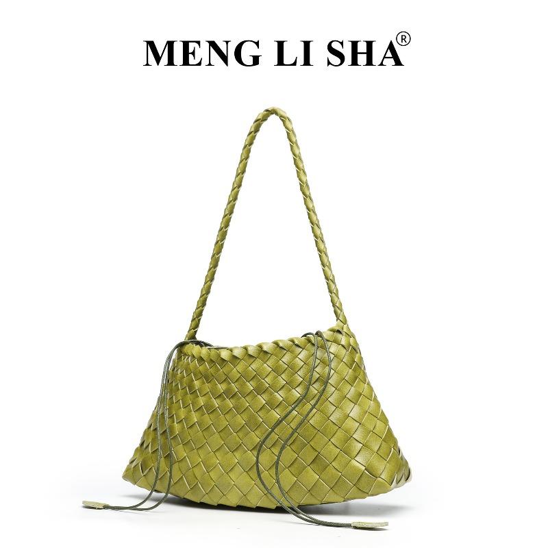 Handgewebte Tasche Retro Tragbarer Gemüsekorb Tasche Vielseitig Achsel Schulter Mutter und Kind Tasche