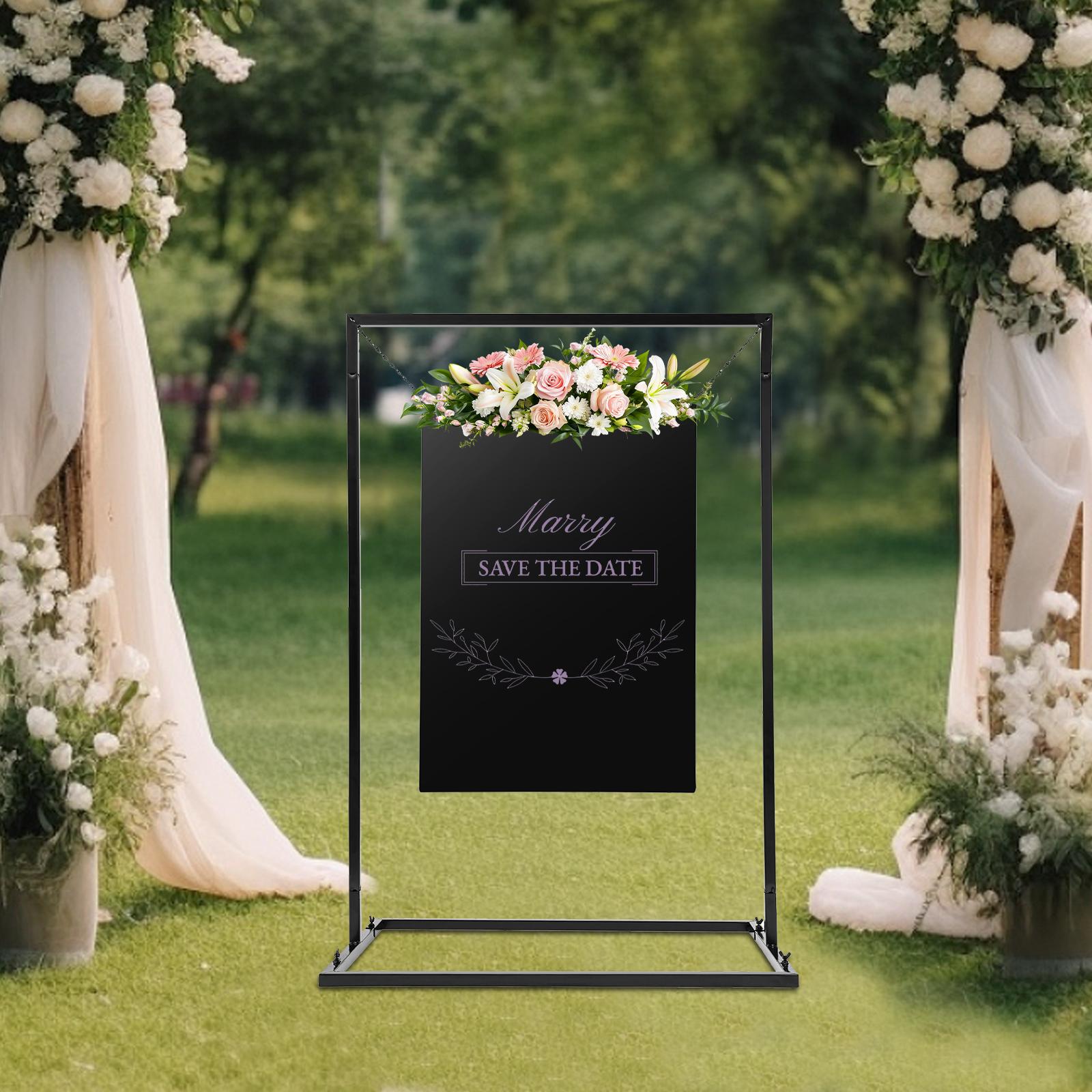 Elegant Black Wedding Welcome Sign Stand 75x50x110cm - Free Standing Advertising Display Rack for Ceremony, Reception & Events чёрный