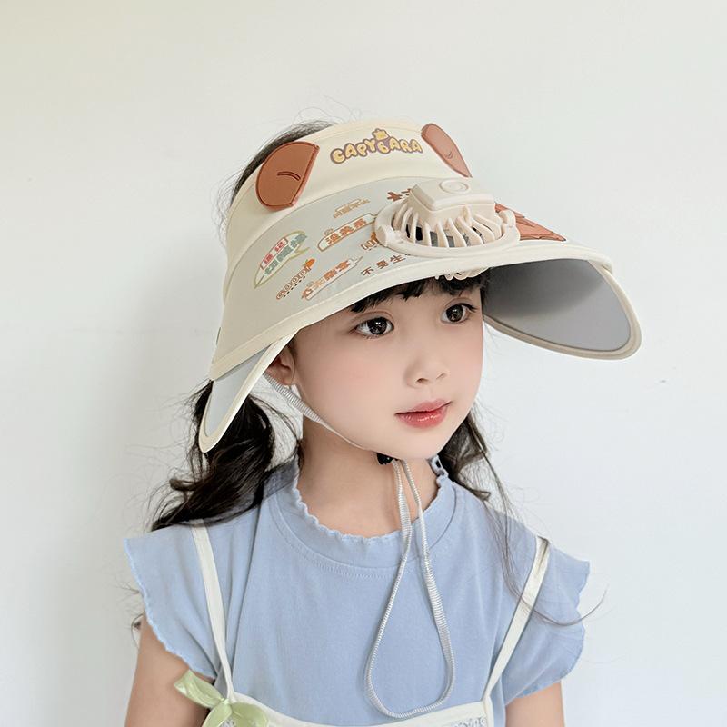 Children's Hat with Fan Sun Hat Empty Top Sun Protection Hat Boys and Girls New Summer Sun Hat