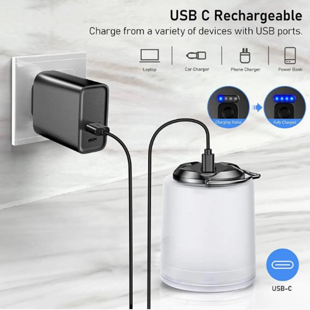 Tent Camping Light Matte Soft Light Lampshade Rechargeable Camping Lantern Portable Tent