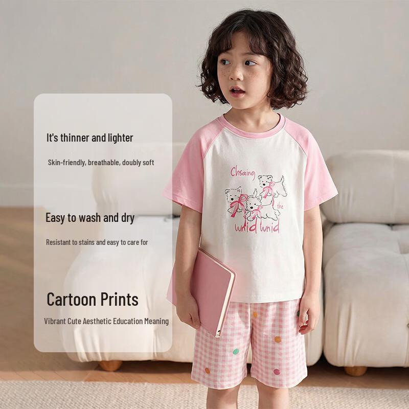 ZISEHY Girls  Summer Cotton Modal Pajama & Homewear Set 160