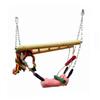 Eco-Friendly Hanging Basket Swing for Parrots Bird Perching Supplies with Wood Nesting Supplies