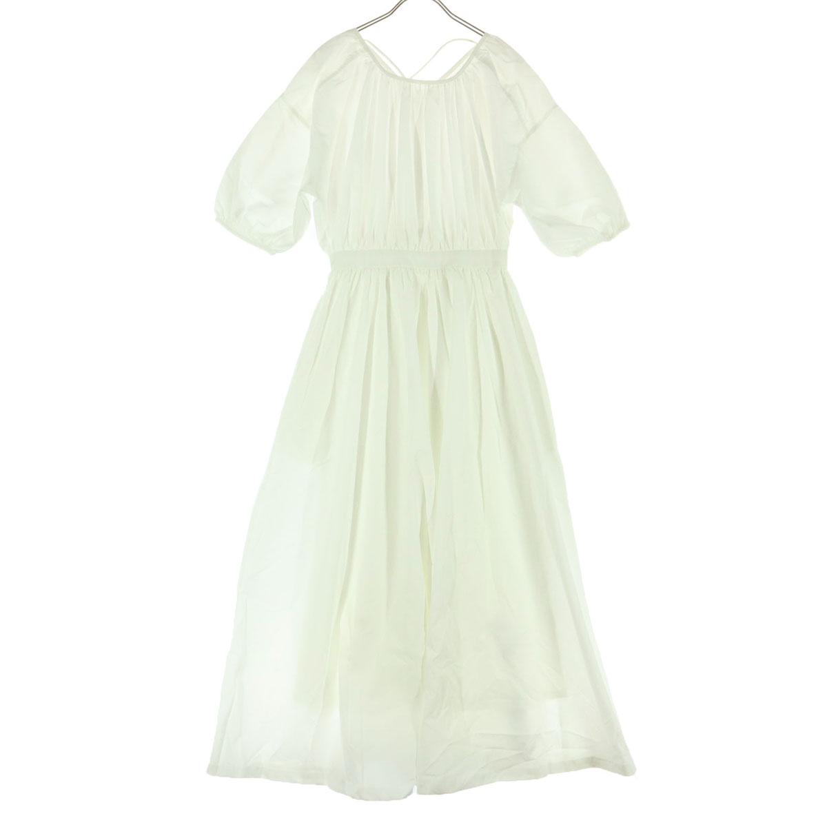 

Beauty products BASEMENT Short sleeve Oblong Neck Long dress white Women Used