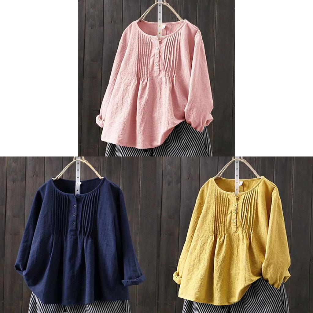 Maglione Girocollo in Cotone e Lino con Dettaglio a Volant per Uso Casual in Ufficio