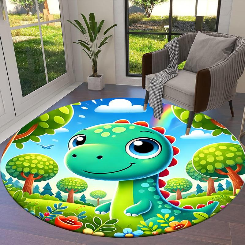 1pc Office Carpet Chair Mats Cute Dinosaur Forest Scene Perfect for Decorating Office Chairs, Living Rooms, Or Bedrooms