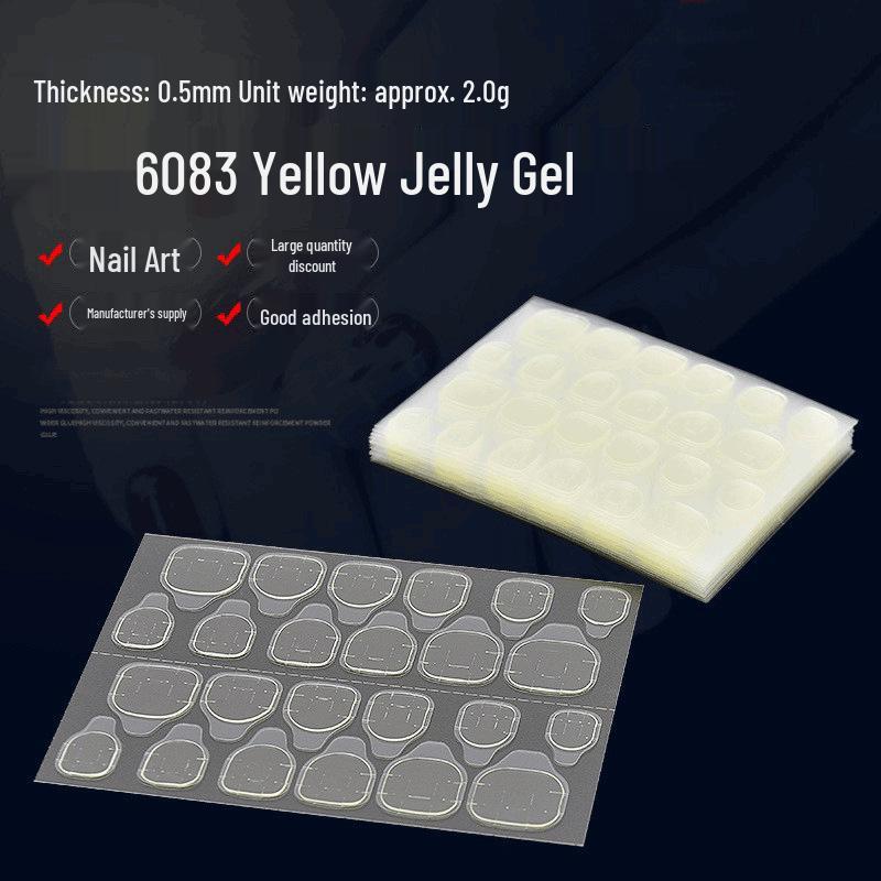 Ultra-thin Yellow Jelly Glue Nail Tip Double-sided Adhesive Stickers for Wearable False Nails
