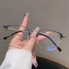 New fashionable plain face advanced sense thin flat glasses women's trend metal frame anti-blue light can be matched with myopia glasses men