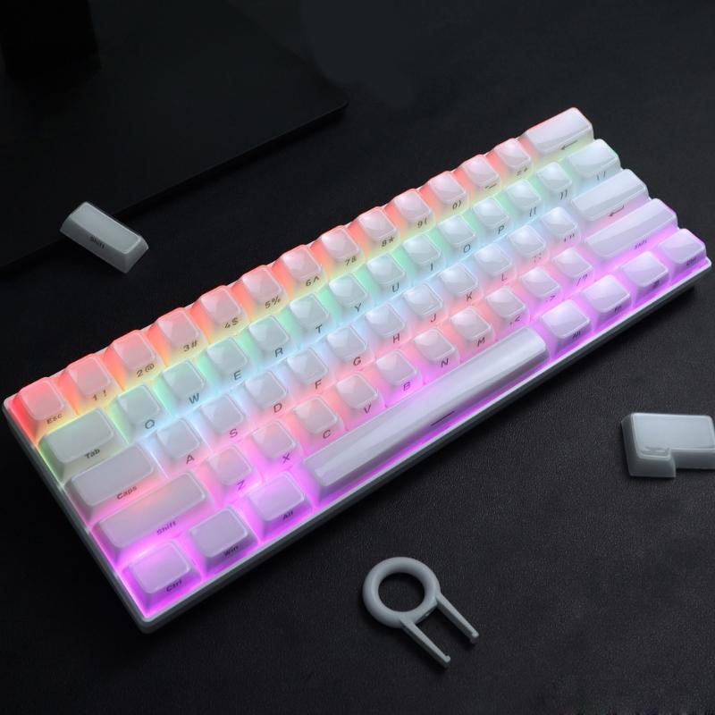 113Key PC Keycaps Set for Mechanical Keyboards with Double Shot Injections OEM Profile Keycap Crystal Jelly Design