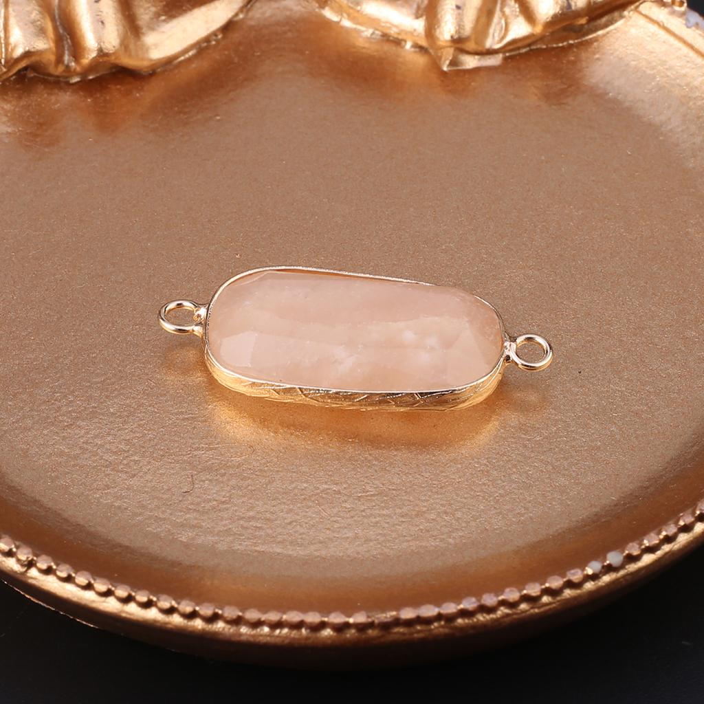 Conectores Piedra Natural cuarzo rosa/amazonita conector facetado rectangular para fabricación de joyería DIY collar pulsera accesorio